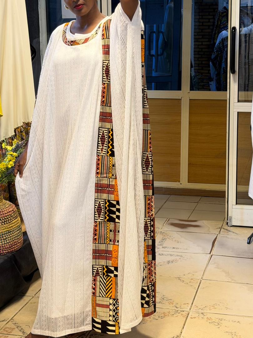 Robe Longue Élégante à motifs avec sous robe