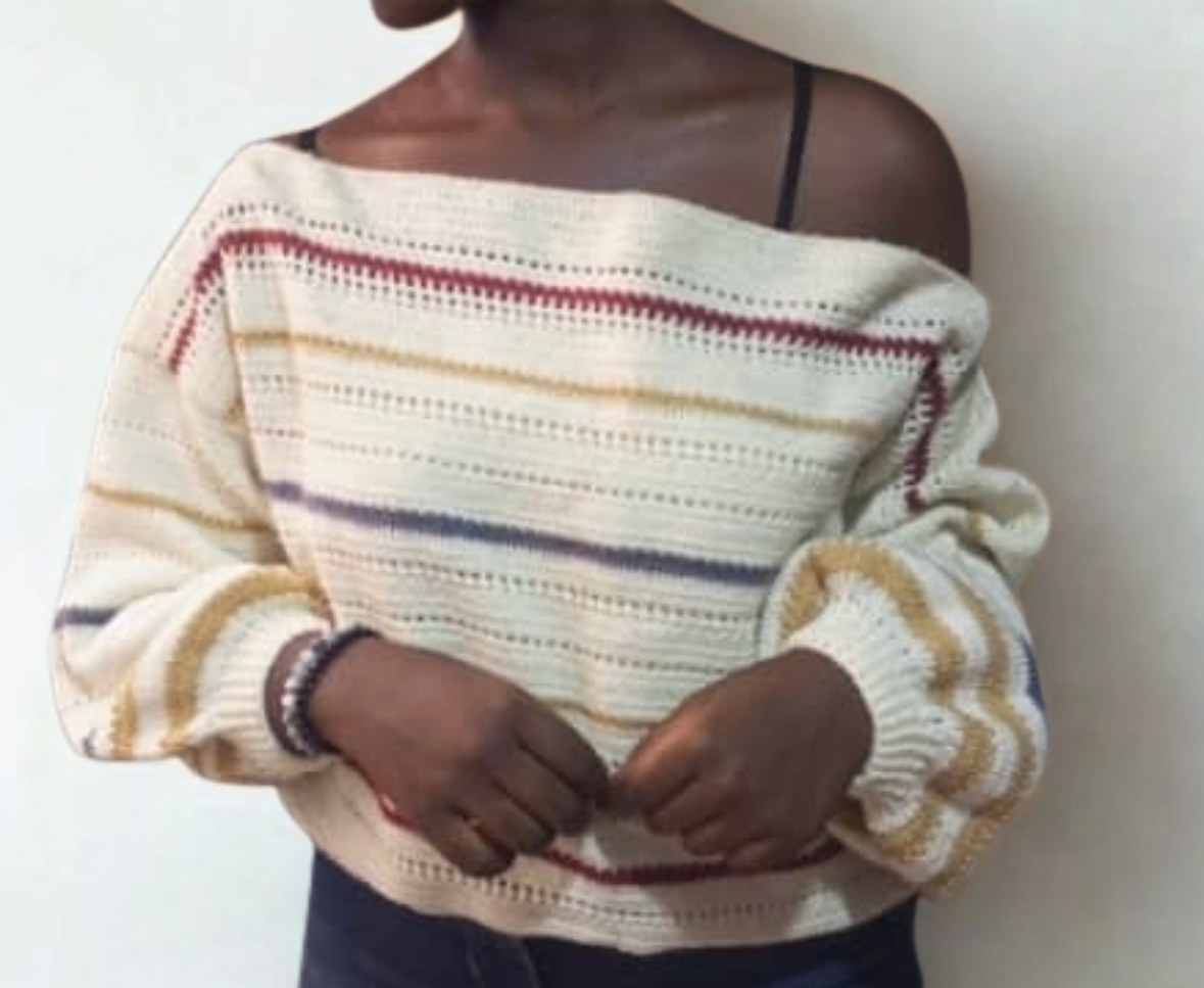 Pull col bateau rayure