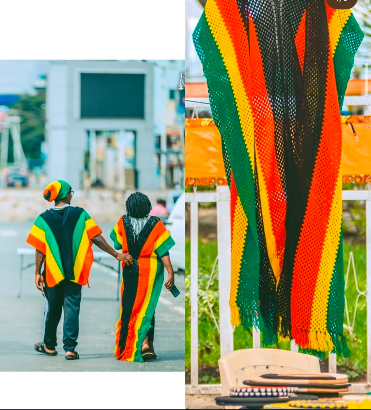 Cardigan Rasta court sans manches unisex