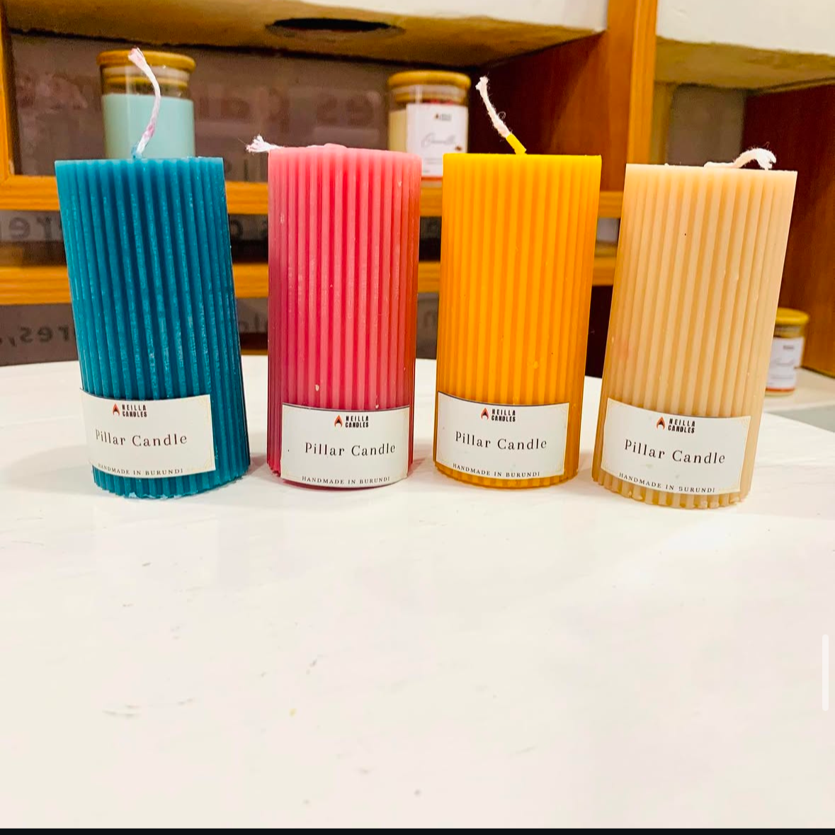Bougies en piliers Handmade