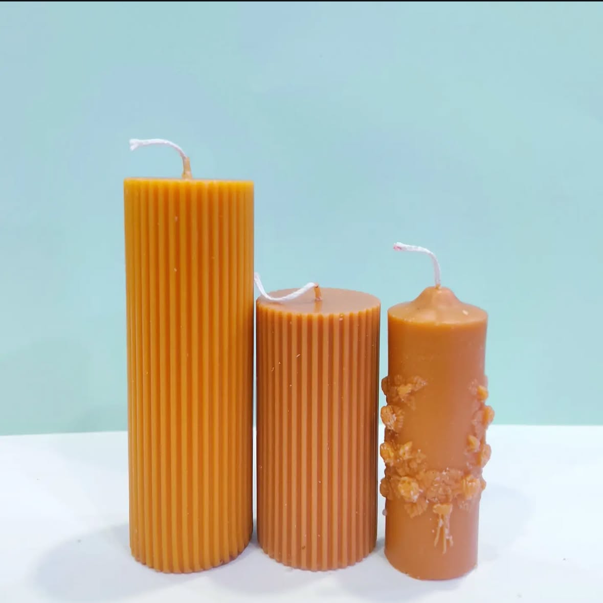Bougies en piliers Handmade
