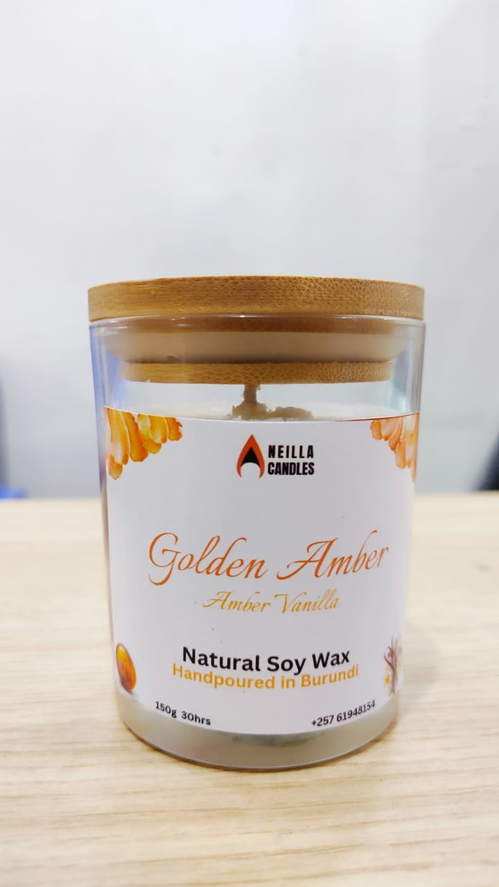Amber Vanilla Scented Candle 150g Jar