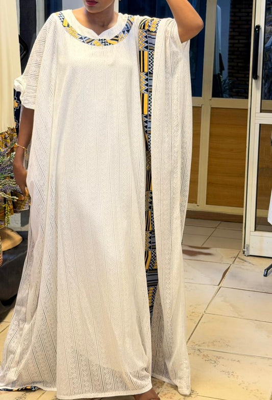 Robe Longue Élégante à motifs avec sous  robe