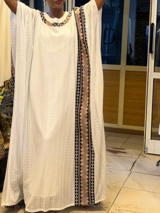 Robe Longue Élégante à motifs avec sous  robe