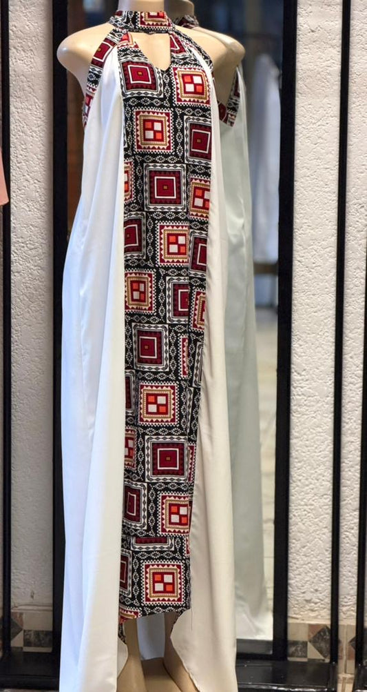 Robe Longue Élégante à motif coloré