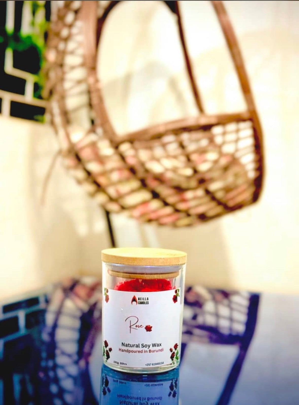 Bougie parfumée à la rose