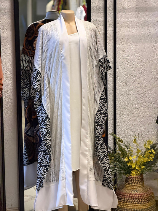 Kimono blanc long élégant