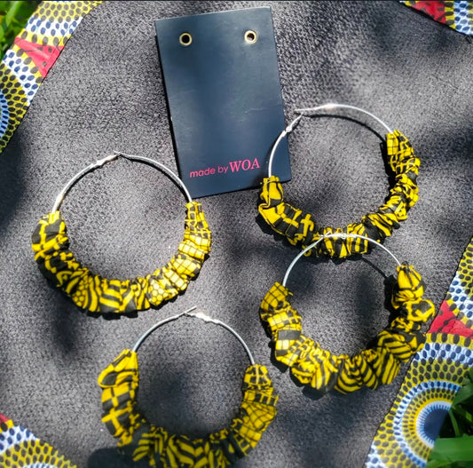 Boucle d'oreille en pagne africaine