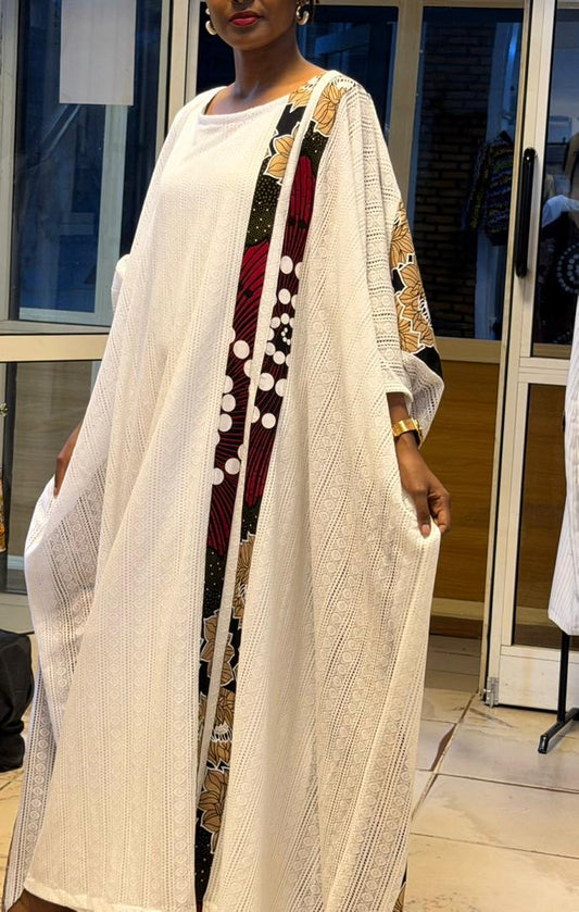 Robe Longue Élégante à motifs avec sous  robe