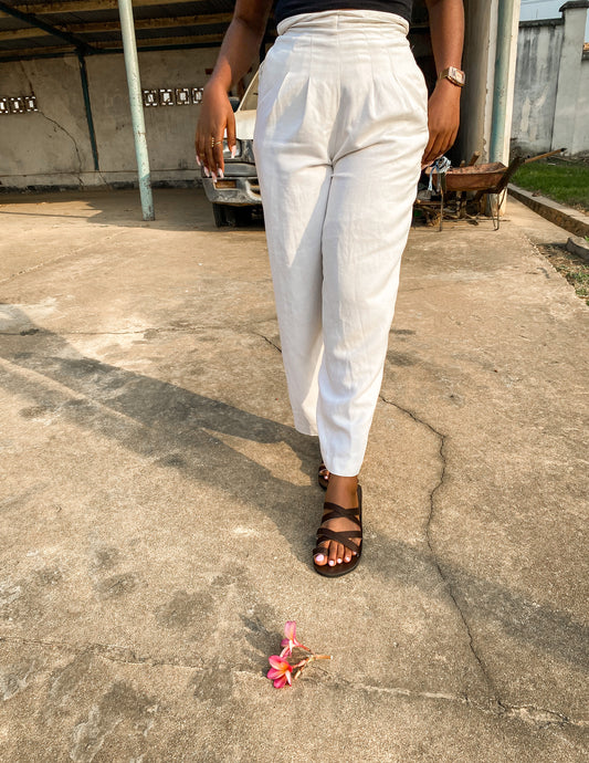 Sandales Unik à lanières marron sans brides pour femme