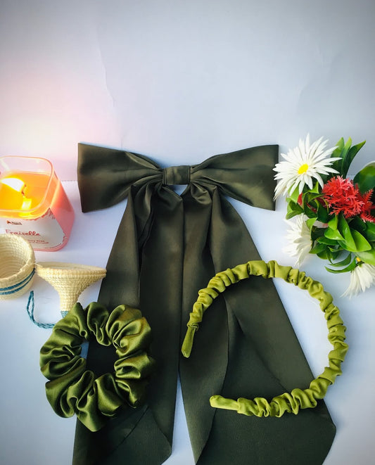 Pack Barrette avec noeud - Serre-tête et chouchou