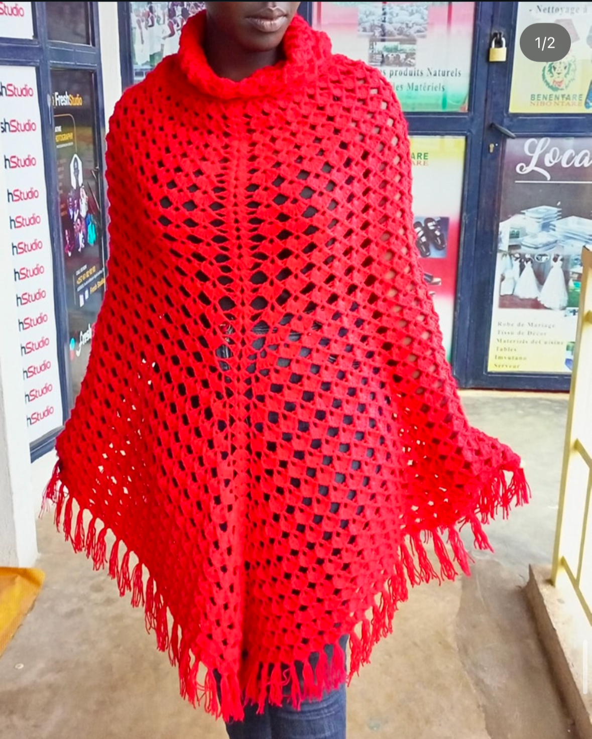 Poncho avec col roulé