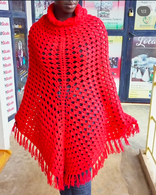 Poncho avec col roulé