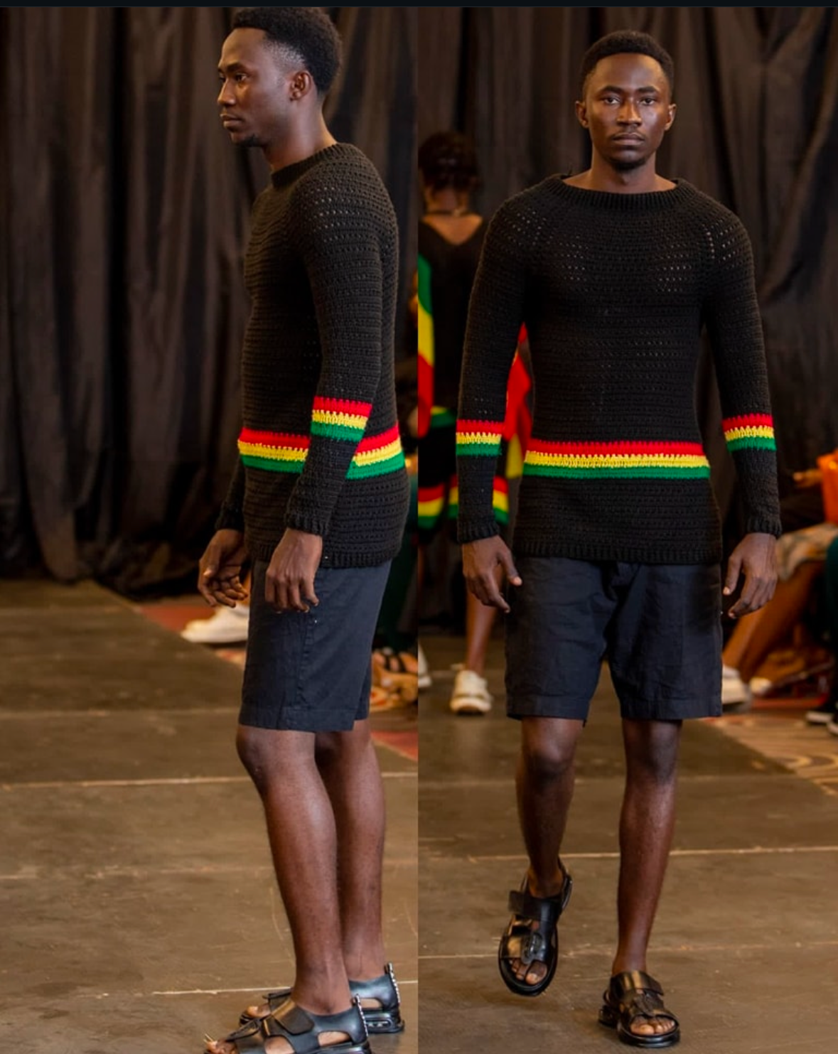 Pull à rayure rasta