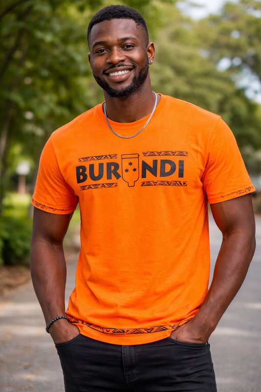 T-shirt Orange – Motifs BURUNDI
