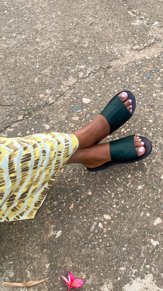 Sandales Mono Boucle Verte pour femme