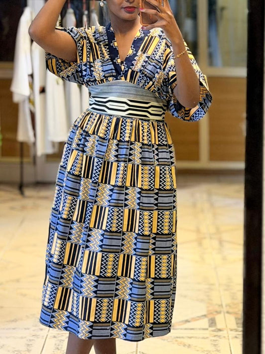 Robe Élégante Mi longue Croisée