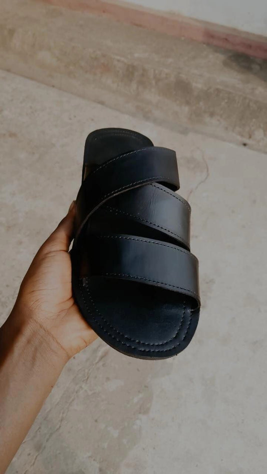 Sandales avec brides en cuir  pour Homme