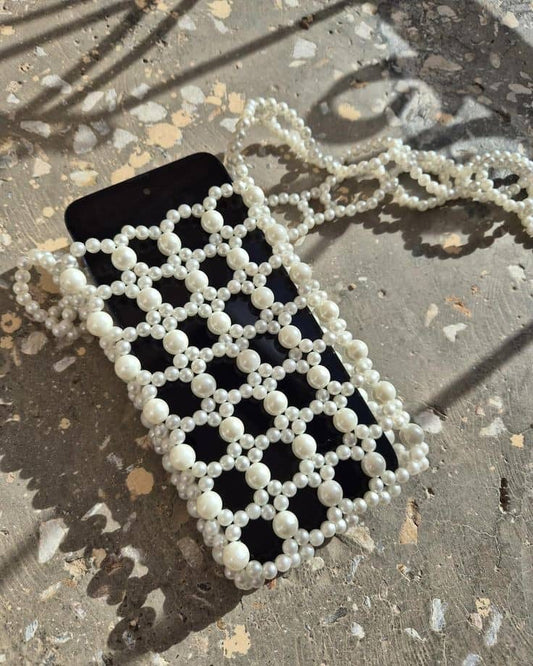 Pochette en perle avec cordon
